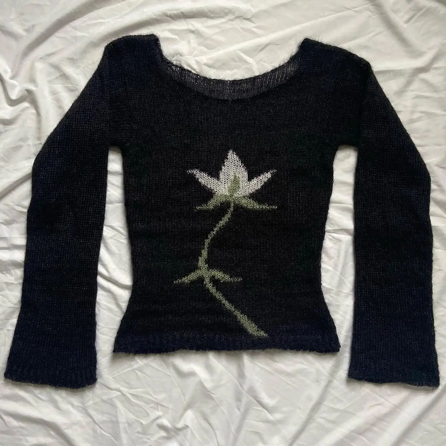 Casual 90s Harajuku Female Clothes Y2K Long Sleeve Sweater e