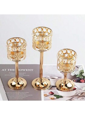 1PC Crystal Candle Holder In 3 Sizes. Wedding Table Center P