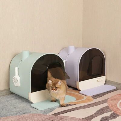 Large Space Pet Cat Litter Box Fully Enclosed Splash-proof D