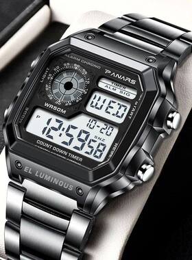 Men Military Sport Wrist Watch Stainless Steel 5BAR Waterpro