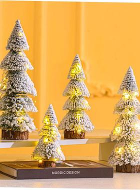 flocked cedar tabletop Christmas tree decoration ornament