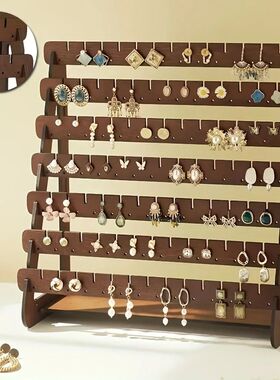 Earring storage box, rustic style wooden jewelry storage box