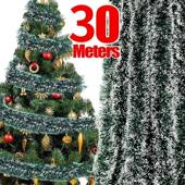 Tinsel Xmas Ribbons Cane Christmas Garland Green Ribbon Tree