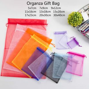 100pcs 9 Size Gift Bag Jewelry Packaging Organza Bag Pouche