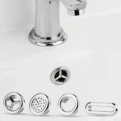 2PCs Bathroom Sink Hole Cover - 22-24mm Electroplated Overfl