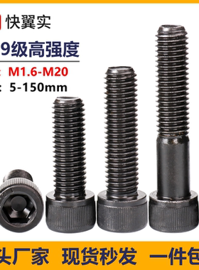 内六角螺丝12.9级高强度杯头螺栓圆柱头螺钉 M2M3M4M5M6M8M10-M20