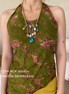 西洋中古做旧麻花编织项链