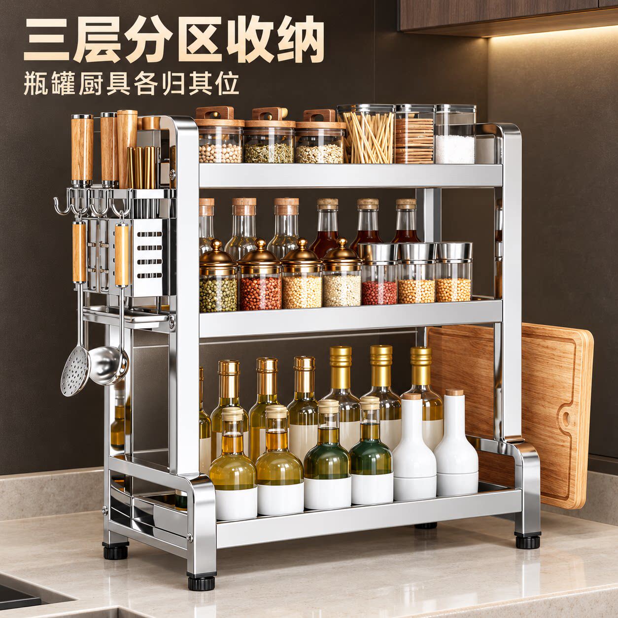 调味料置物架厨房调料瓶收纳神器