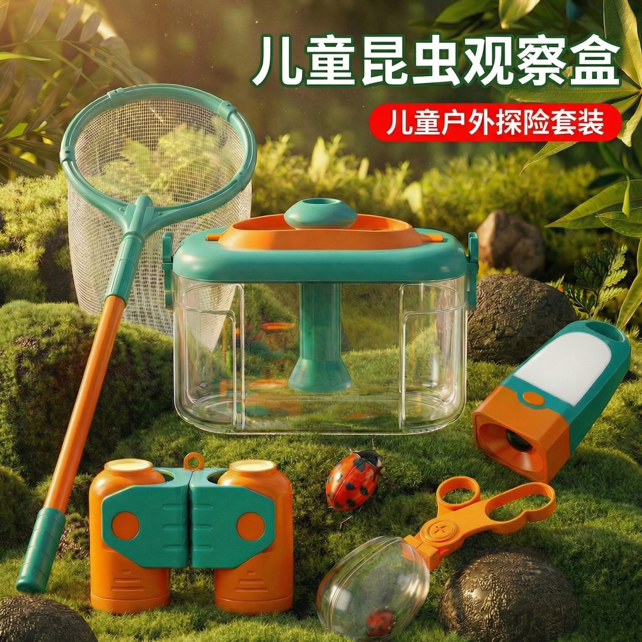 昆虫观察盒罐儿童户外探险套装玩具幼儿园抓虫子神器捕捉器放大镜