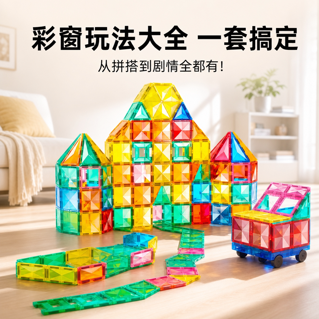 新款儿童磁力片益智玩具生日礼物
