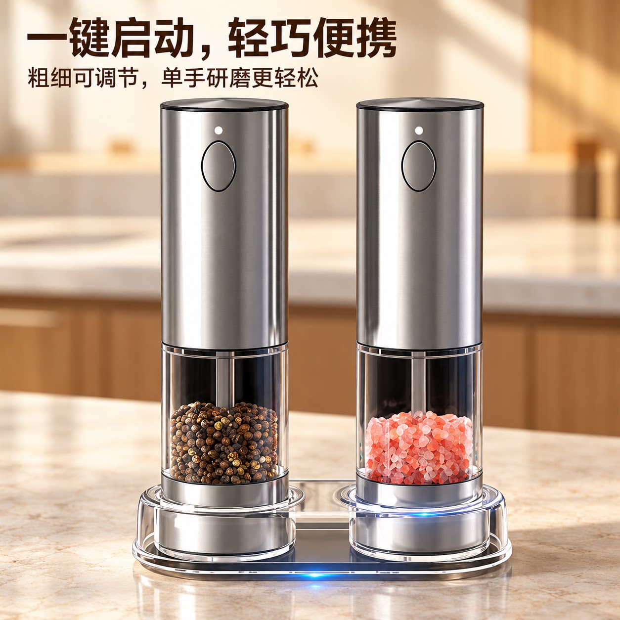 电动胡椒粒研磨器厨房调料研磨瓶