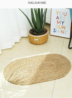 NigaHome 日式侘寂风简约黄麻地垫防滑脚垫换鞋垫 47068029052