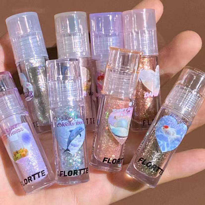 现货 FLORTTE/花洛莉亚液体眼影超闪细闪亮片珠光卧蚕高光提亮
