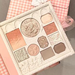cheerflor天使浮雕眼影盘腮红高光一体盘游乐者奶茶色大地色新款