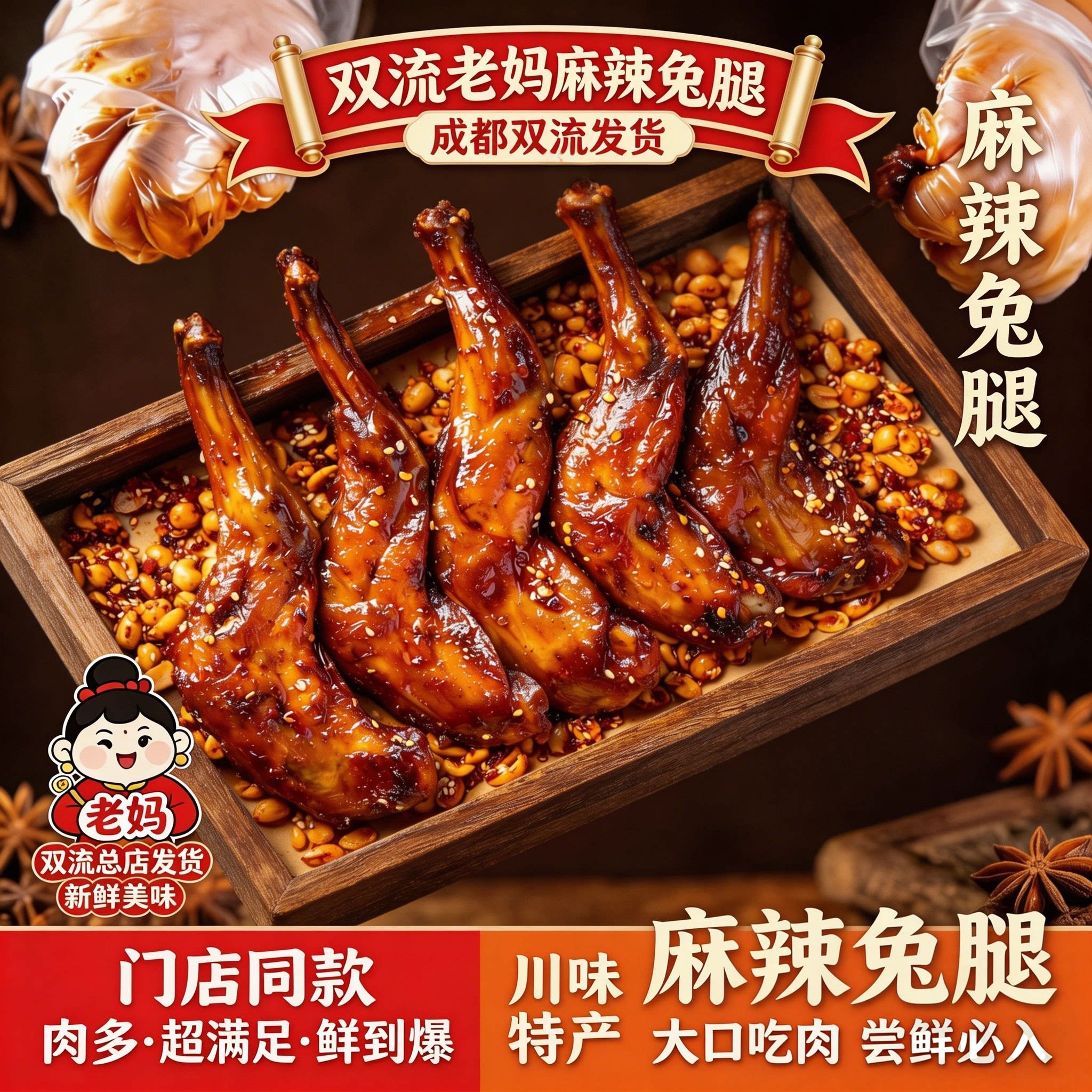 四川特产麻辣兔腿香辣整根图片