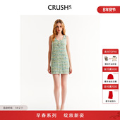 格子花呢无袖 CRUSH Collection2026年早春新款 背心连衣裙A字裙