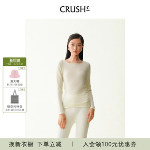 轻薄羊绒抽褶上衣针织长袖 新款 Collection冬季 CRUSH