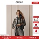 新款 CRUSH Collection2025年冬季 小香风花呢条纹圆领夹克针织外套