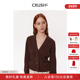 针织外套休闲羊绒衫 CRUSH 羊绒装 饰扣收腰开衫 Collection冬季 新款