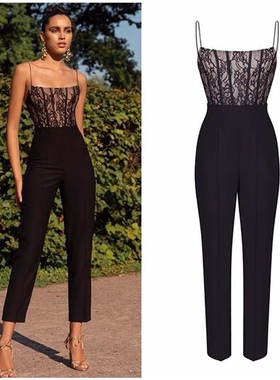 African women's fashion high waisted flaring slim Jumpsuit