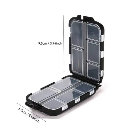 Fishing Tackle Box 10 Compartment Lure Hook Storage Case Dou