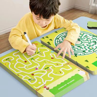 Concentration Maze Training Book Reusable Practice Copybook