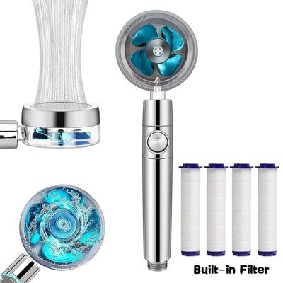 360 Degrees Rotation Turbo Fan Shower Head High Pressure Wat