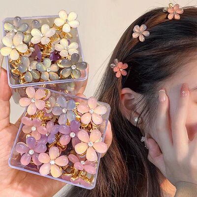 1/10pcs Cute Mini Flower Hairclip Claws Women Girls Colorful