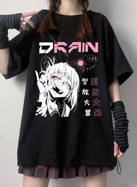 Black T Shirt Y2k Women Japanese Anime My Hero Academia T-sh
