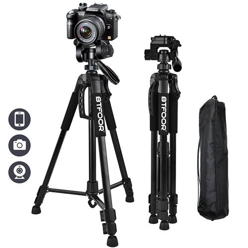 Phone Travel Self Tripod  Aluminum Tall 55” 140CM Stand Wit