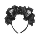 Horror Artificial Skull Halloween Lace Headband Flower wreat