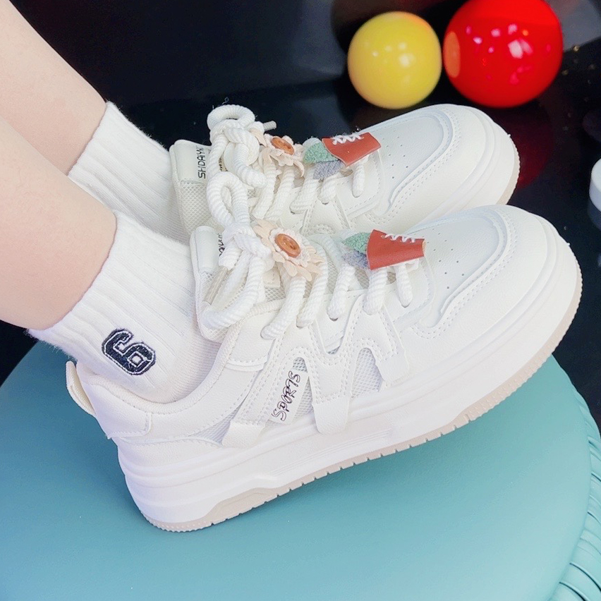 萱朵莎正品休闲鞋子2026春季透气舒适平底鞋女生百搭运动板鞋