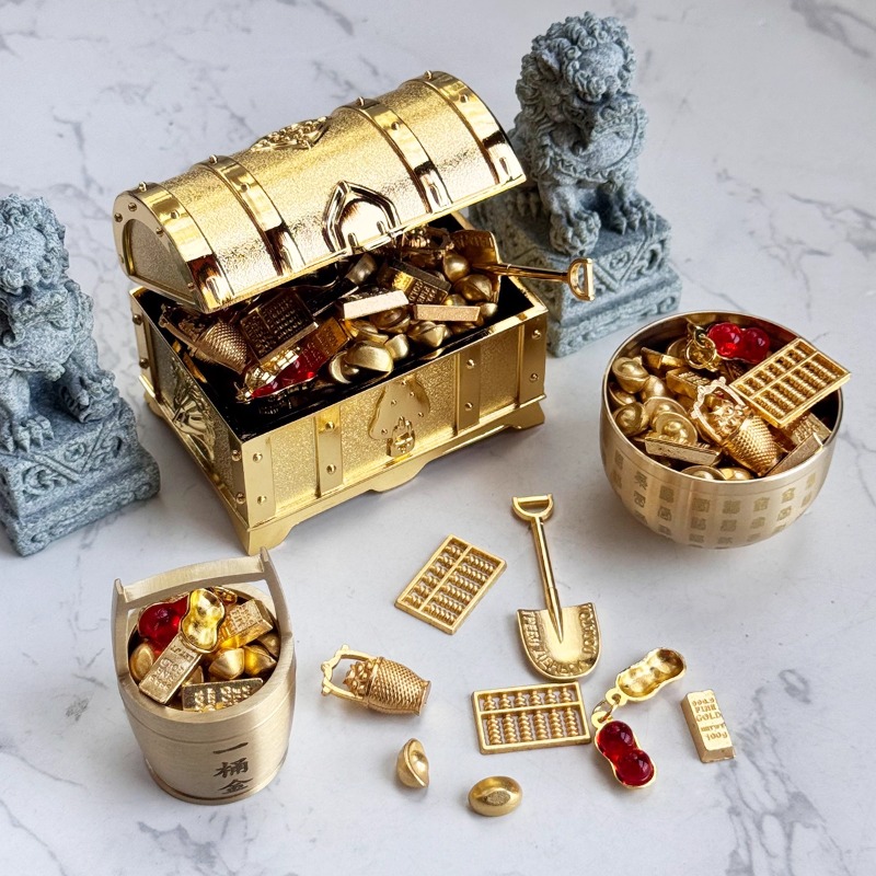 迷你沙金小元宝套装仿真金属