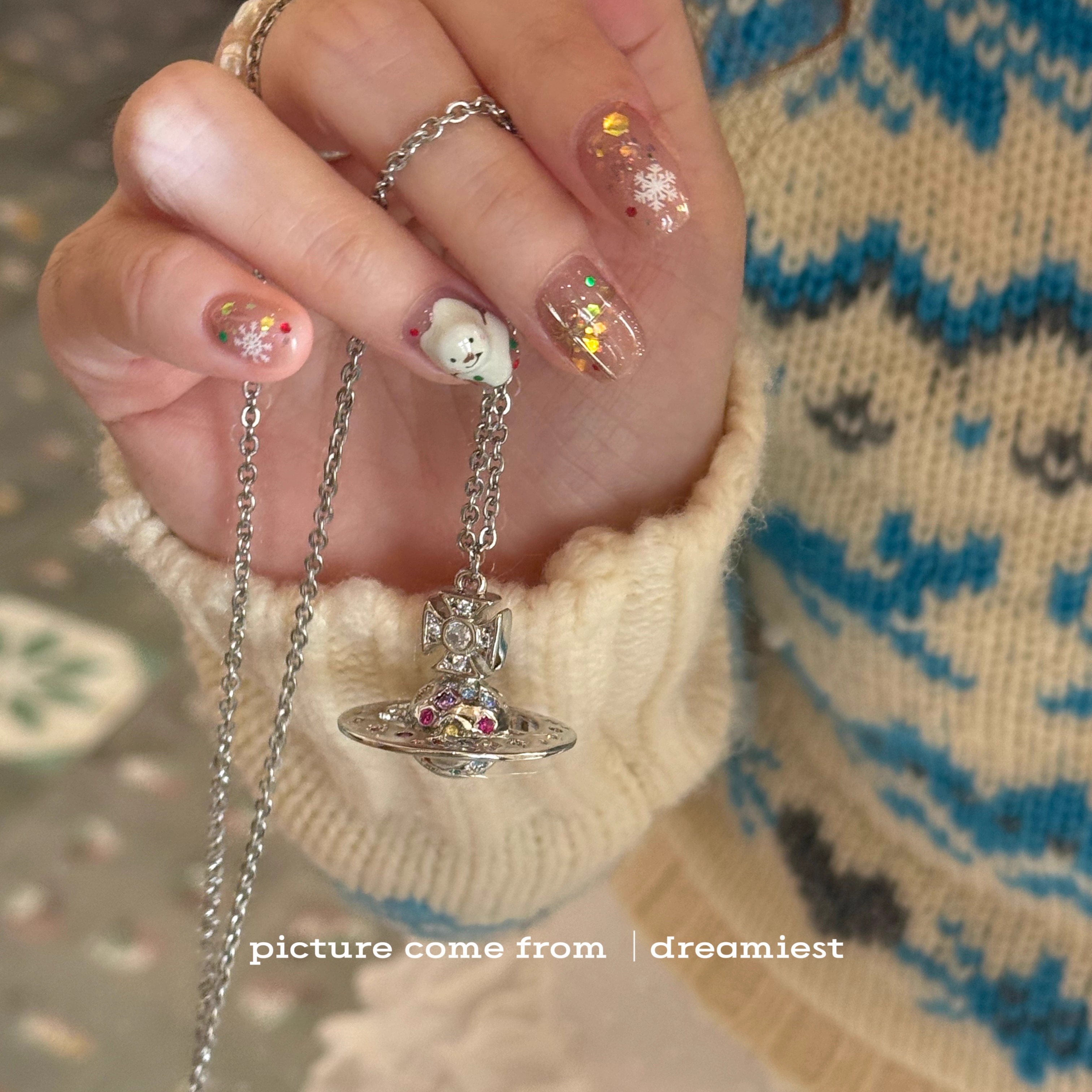 Dreamiest宝石西太后土星项链