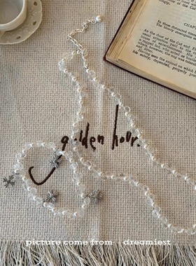 Dreamiest重工水晶珍珠手链项链