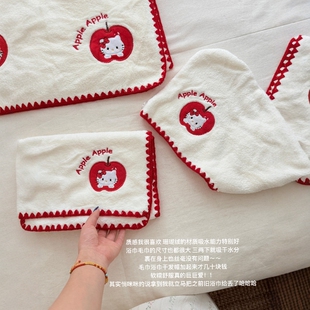 哈喽kt浴巾学生宿舍成人女款毛巾三件套速干吸水不掉毛可爱2025新