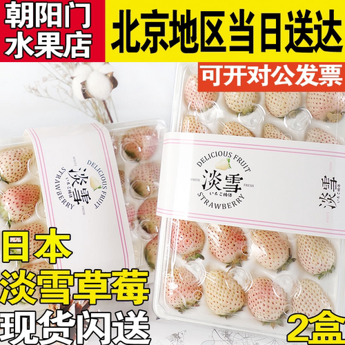 淡雪白草莓新鲜水果奶油红颜礼盒装牛奶白草莓非日本 二盒装