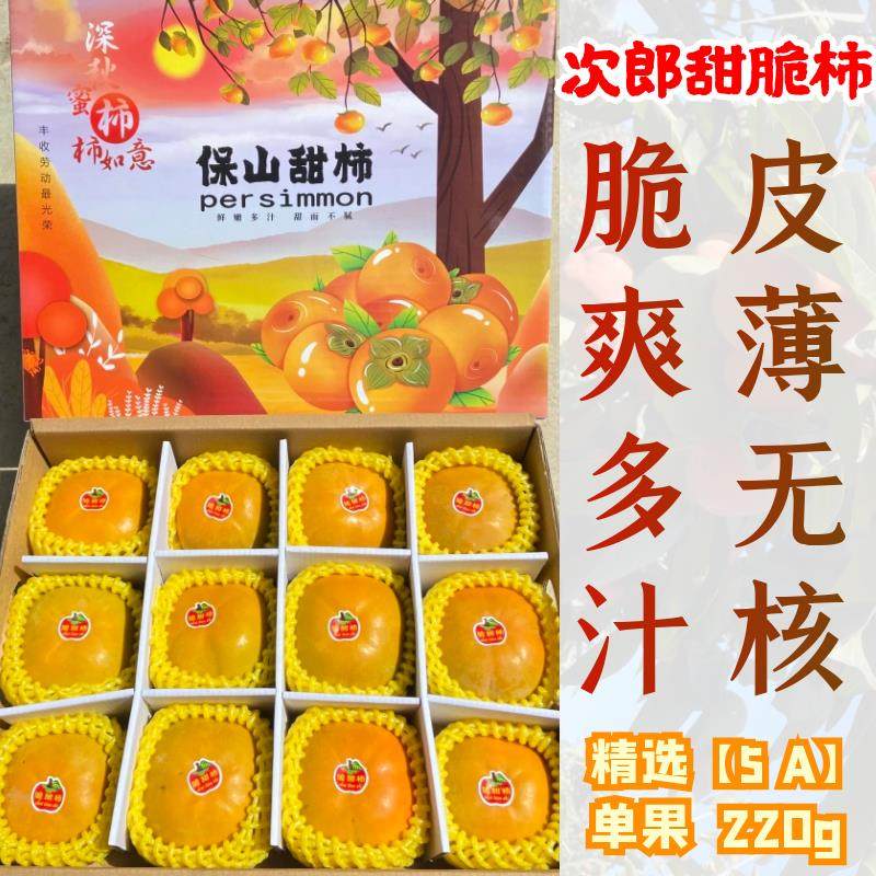 正宗云南脆柿子新鲜水果当季硬脆甜糖心巧克力次郎富有吉柿礼盒装