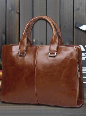 briefcase men hand bag tote business leather handbag公文包男
