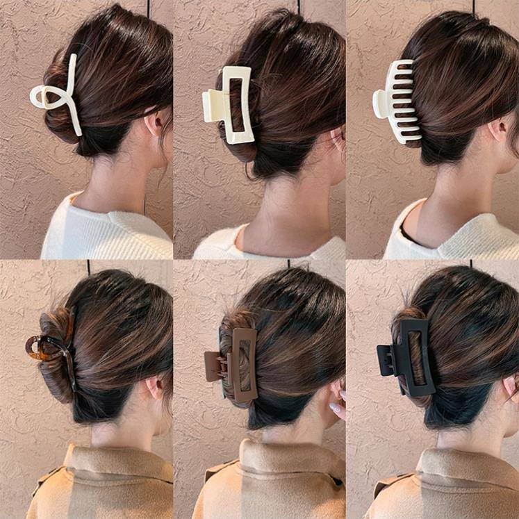 发夹Hot Sale Solid Color Claw Clip Large Barrette Crab Hair