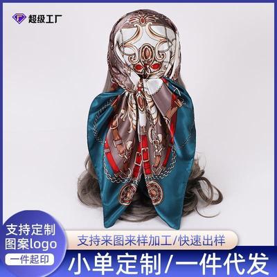 Simulated silk 90 square scarf fashion headscarf 时尚头巾