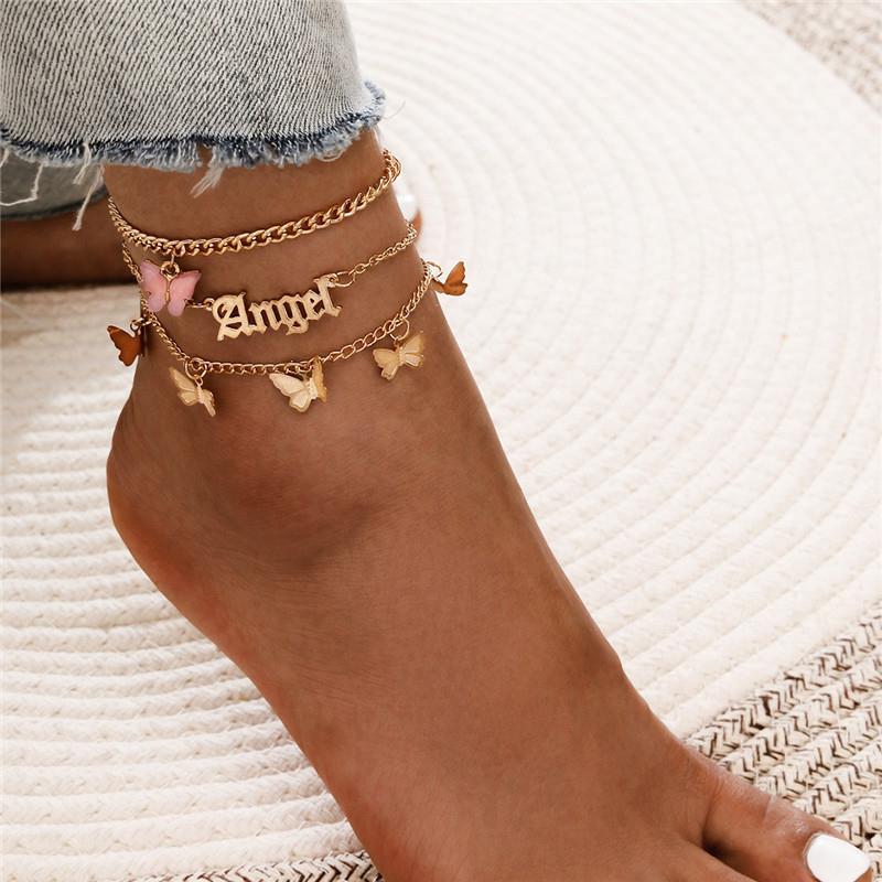 Bohemia Gold Color Chain Ankle Bracelet On Leg Foot Jew6p3Ak