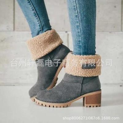 Snow Boots For Women Ladies plus size Winter Shoes heels 24