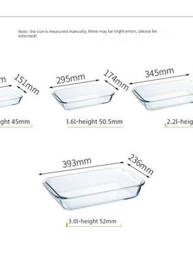 Tempered Glass Dish Microwave Oven Pan Risotto Dish Rectan