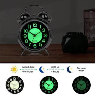 4 Inches Twin Bell Super Loud Alarm Clock With FUONightlight