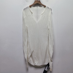 T去标撤柜设计感春夏款 V领镂空针织毛衣上衣女N320瑕疵 休闲时尚