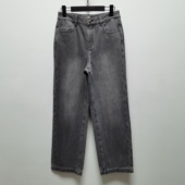 2025春秋新款 P484 灰色牛仔裤 去标女士时尚 百搭休闲宽松直筒牛仔裤