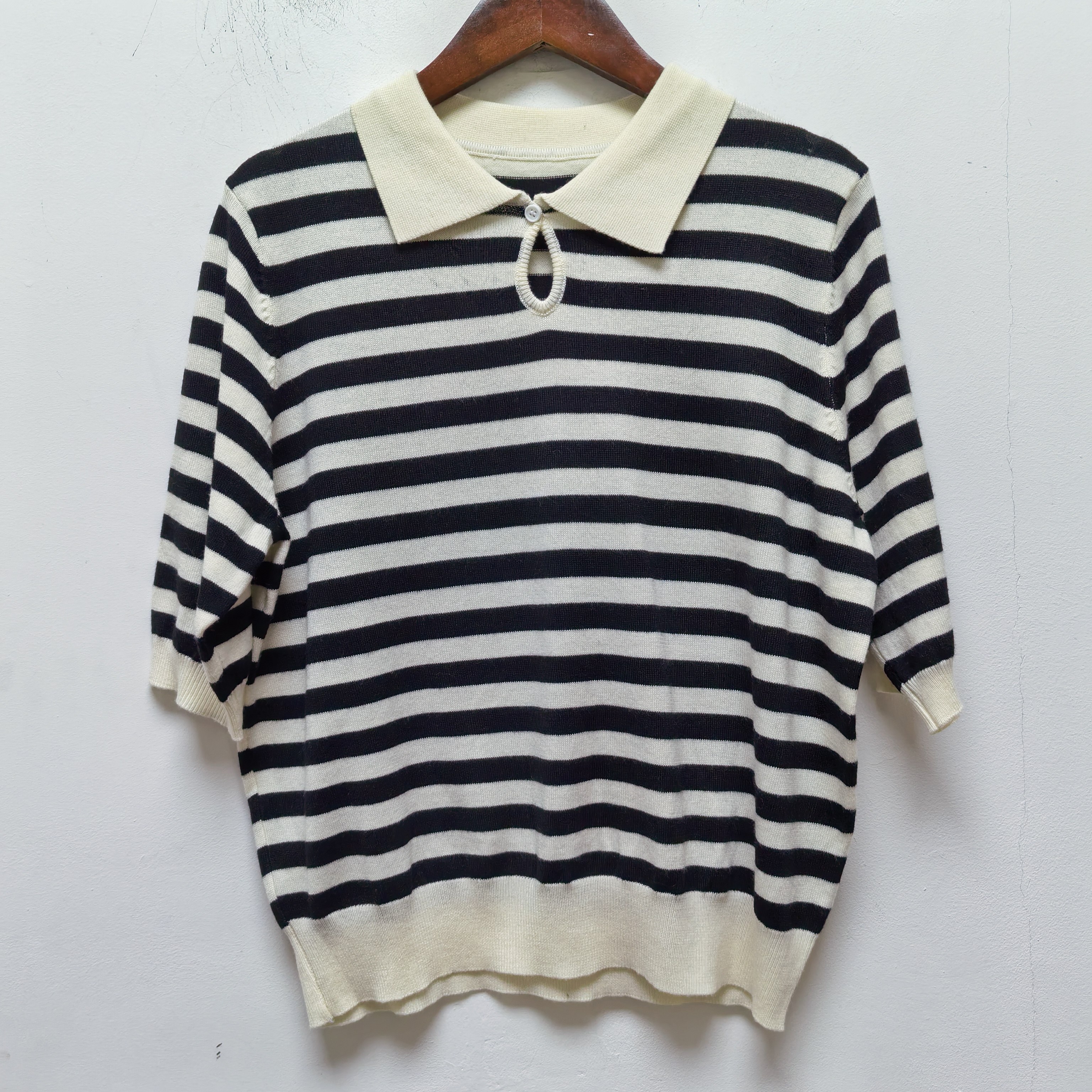 去标2025夏装新款韩版显瘦条纹针织衫女士短袖上衣M240,女装/女士精品,毛针织衫,淘宝优惠券,粉丝福利购,淘宝优惠卷