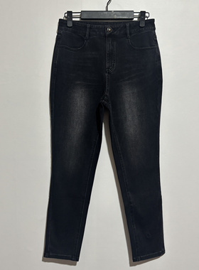 ming去标2025春秋季黑色时尚百搭显瘦锥形小脚九分裤牛仔裤女G031