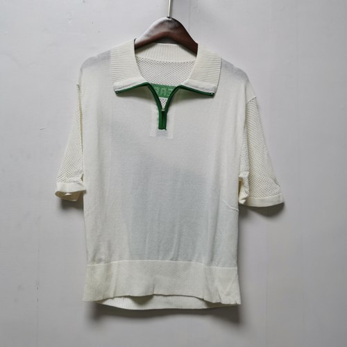 【艺】系列去标撤柜女装夏季新款时尚百搭翻领短袖针织衫上衣A003